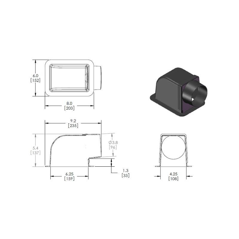 End Transition Box 6″ x 4″ ,4″ – Climax Marine Services