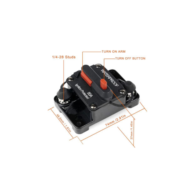 50 Amp Circuit Breaker 12V DC for marine electrical systems